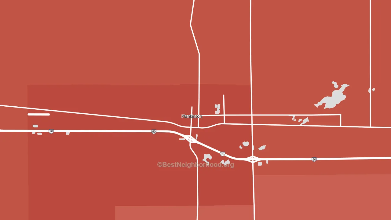 Plankinton, SD block-group political-lean map