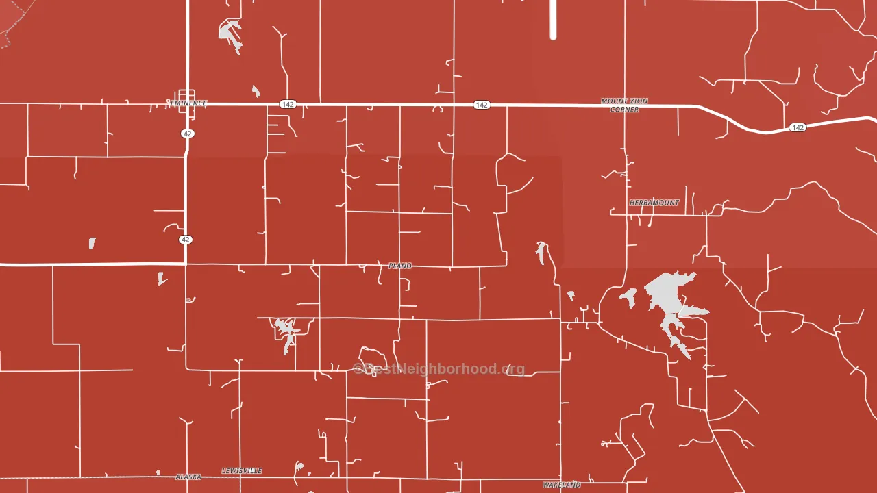 Plano, IN block-group political-lean map