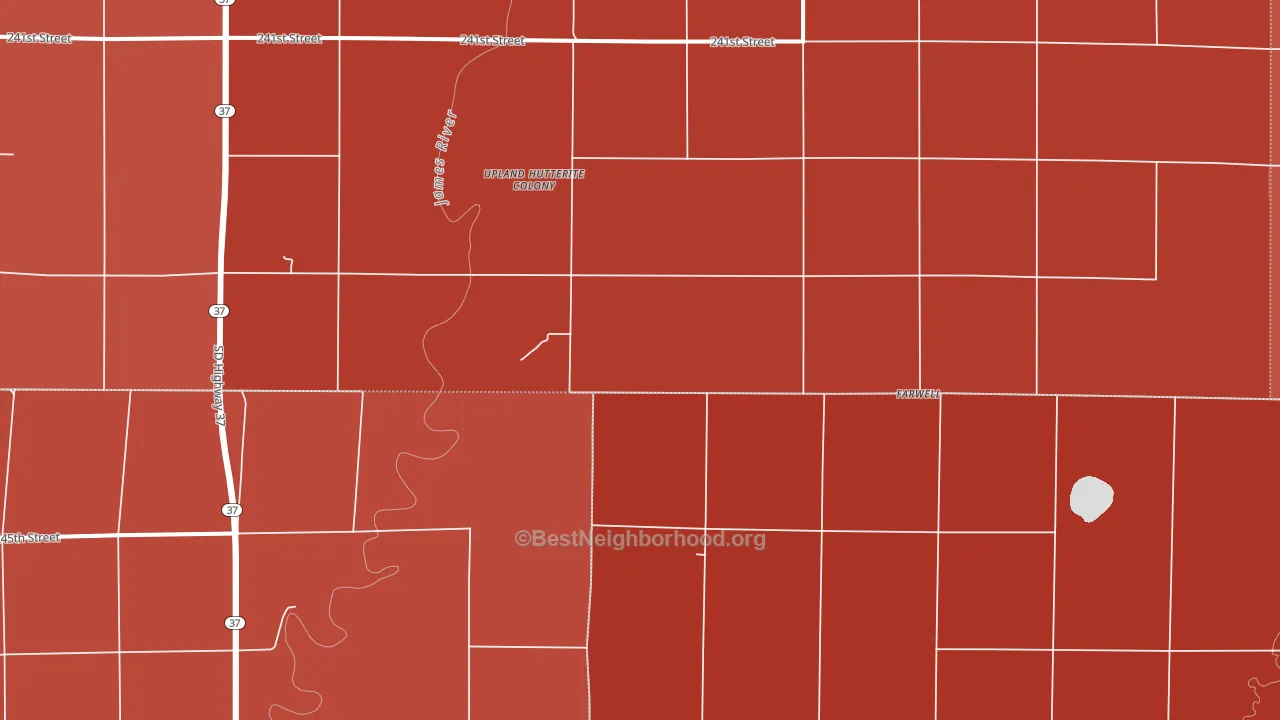 Plano, SD block-group political-lean map