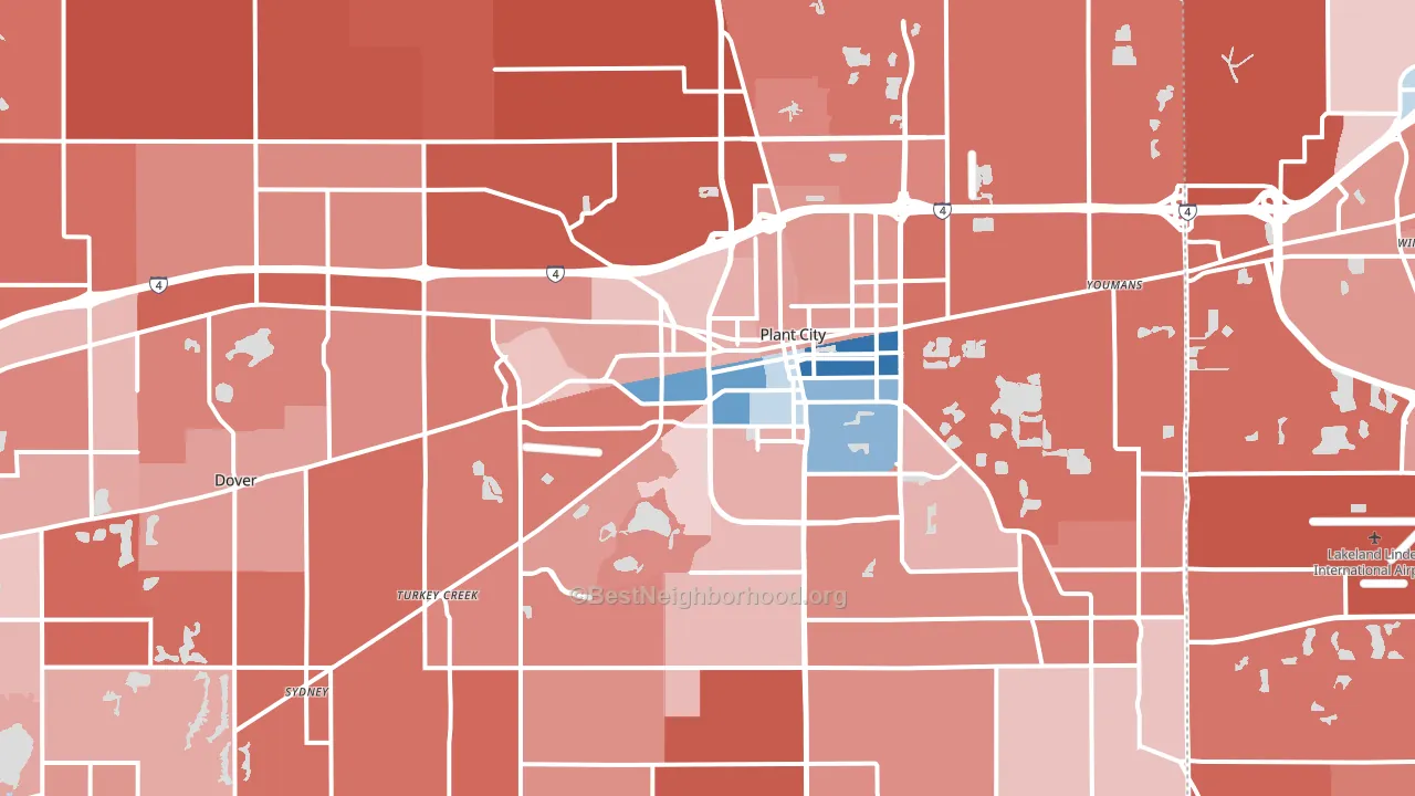 Plant City, FL block-group political-lean map