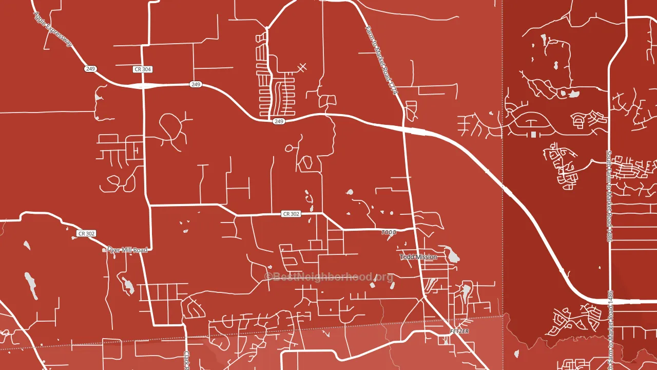 Plantersville, TX block-group political-lean map