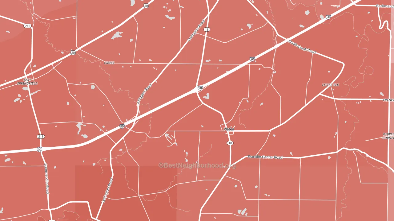 Platea, PA block-group political-lean map