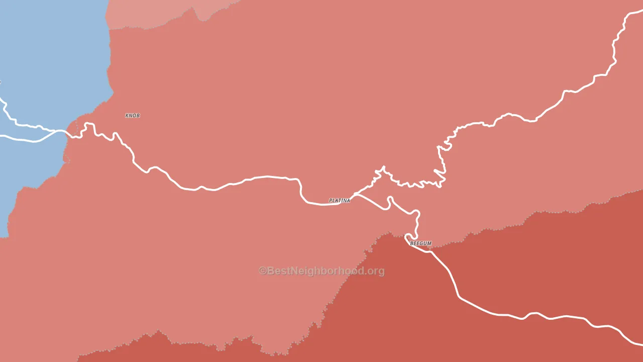 Platina, CA block-group political-lean map