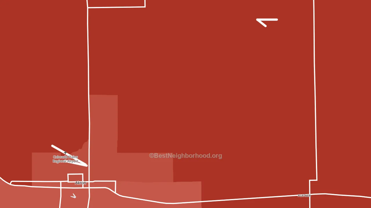 Platner, CO block-group political-lean map