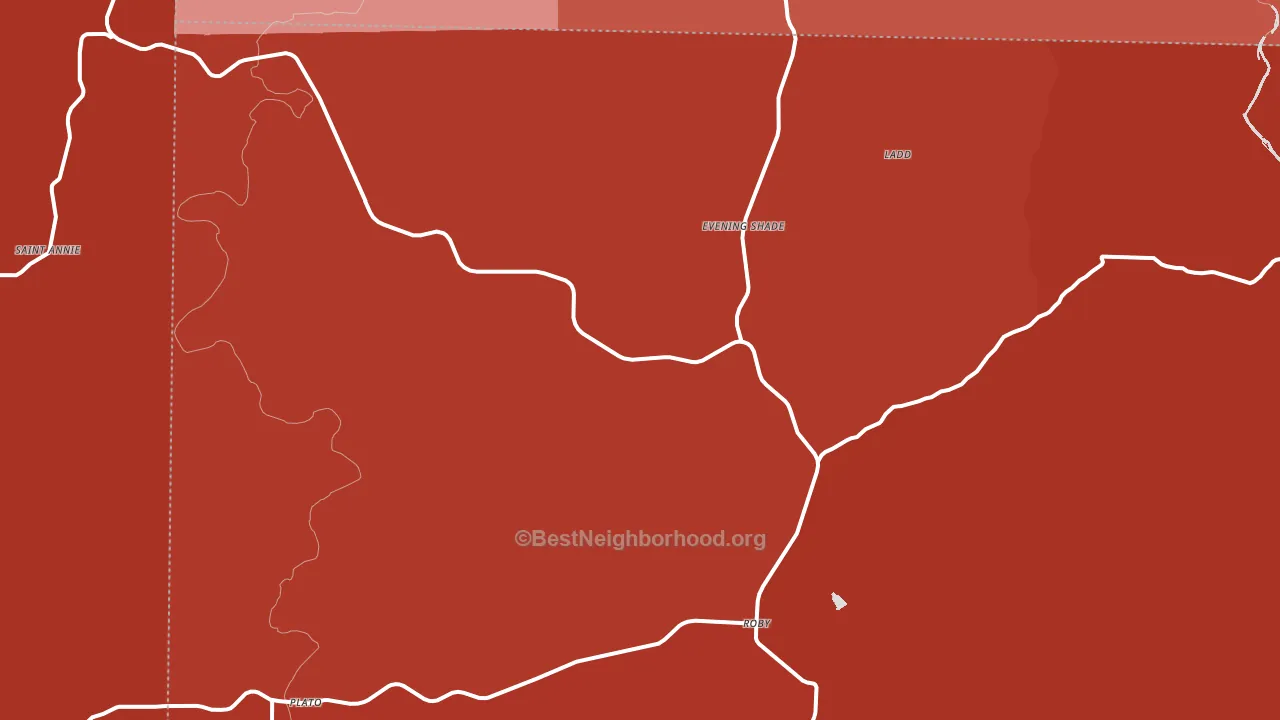Plato, MO block-group political-lean map