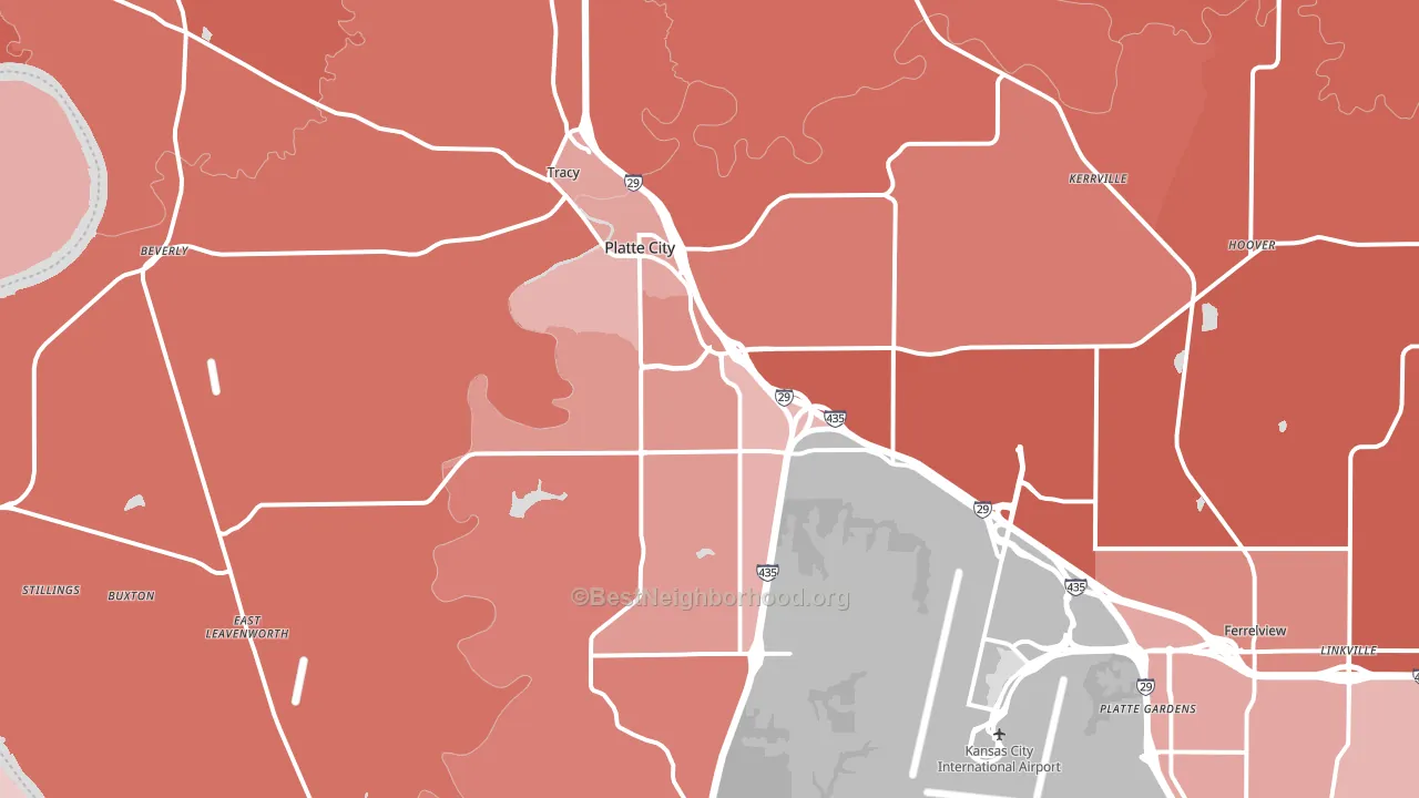 Platte City, MO block-group political-lean map