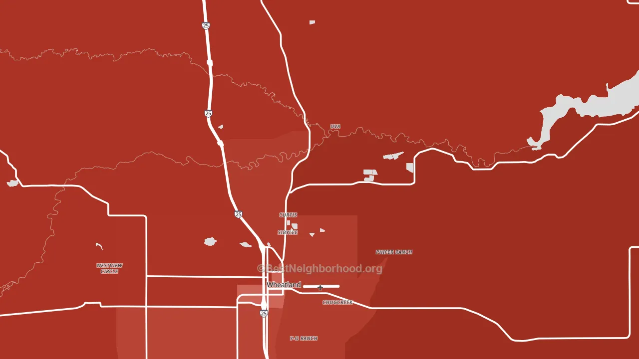 Platte County, WY block-group political-lean map