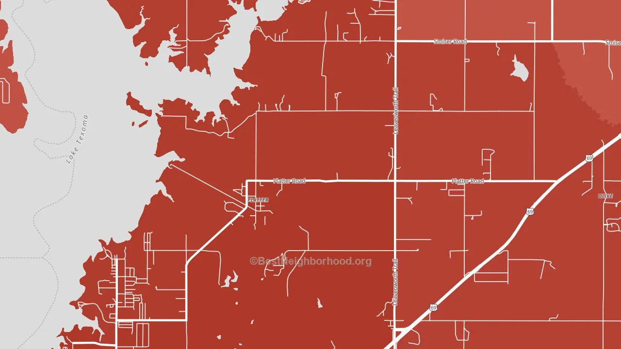 Platter, OK block-group political-lean map