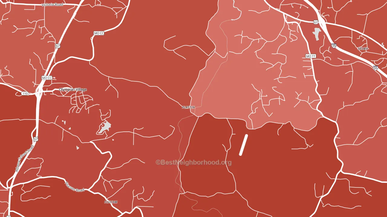 Plattin, MO block-group political-lean map