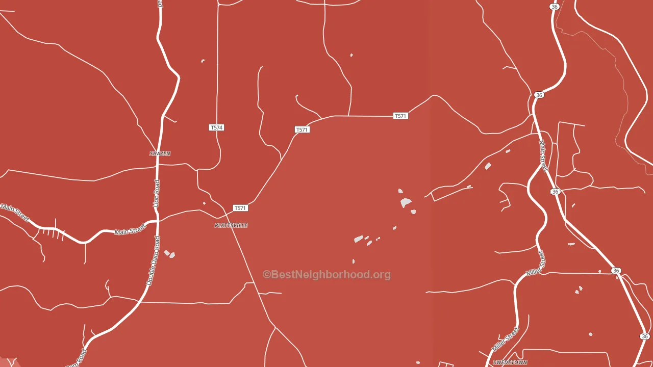 Plattsville, PA block-group political-lean map