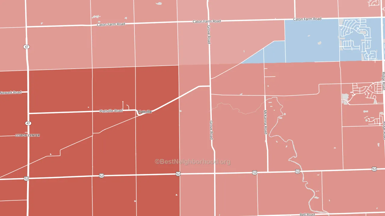 Plattville, IL block-group political-lean map