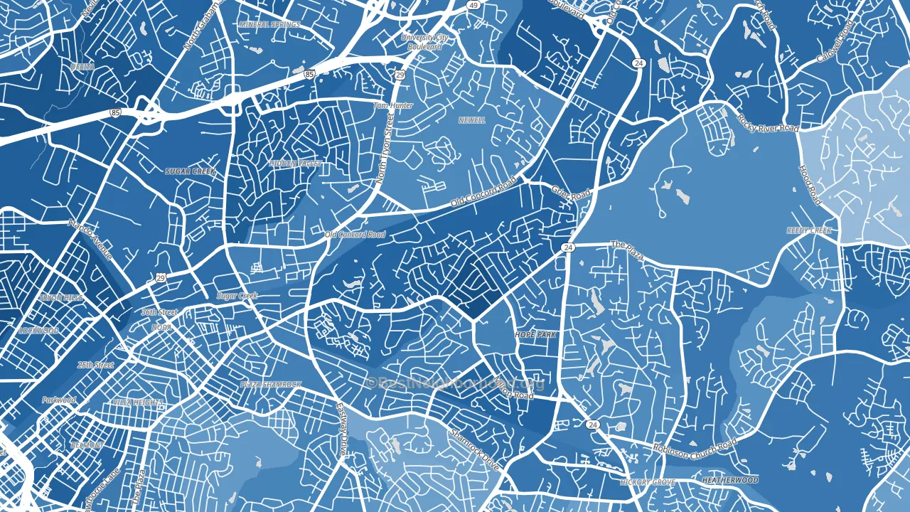 Plaza-Eastway, Charlotte, NC block-group political-lean map