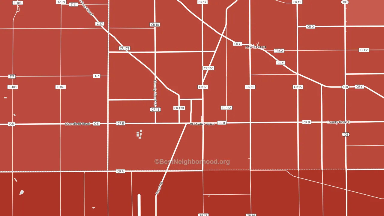 Pleasant Bend, OH block-group political-lean map