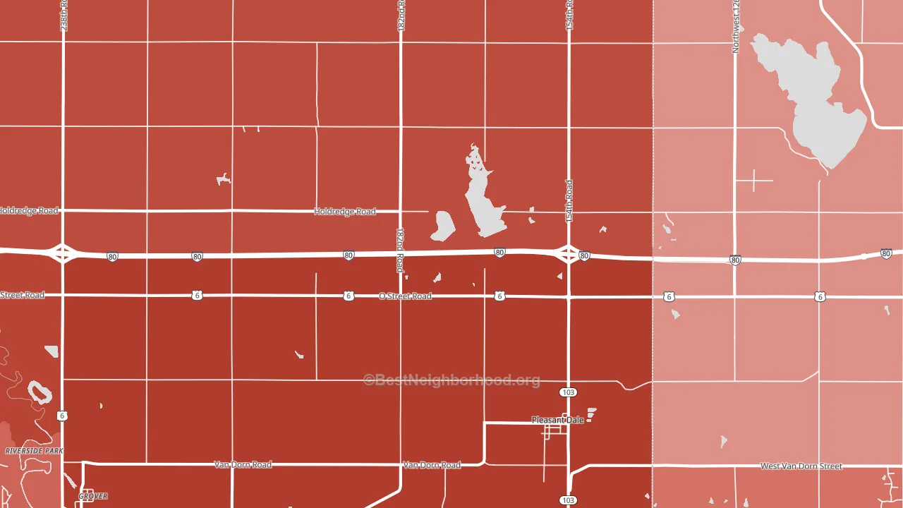 Pleasant Dale, NE block-group political-lean map