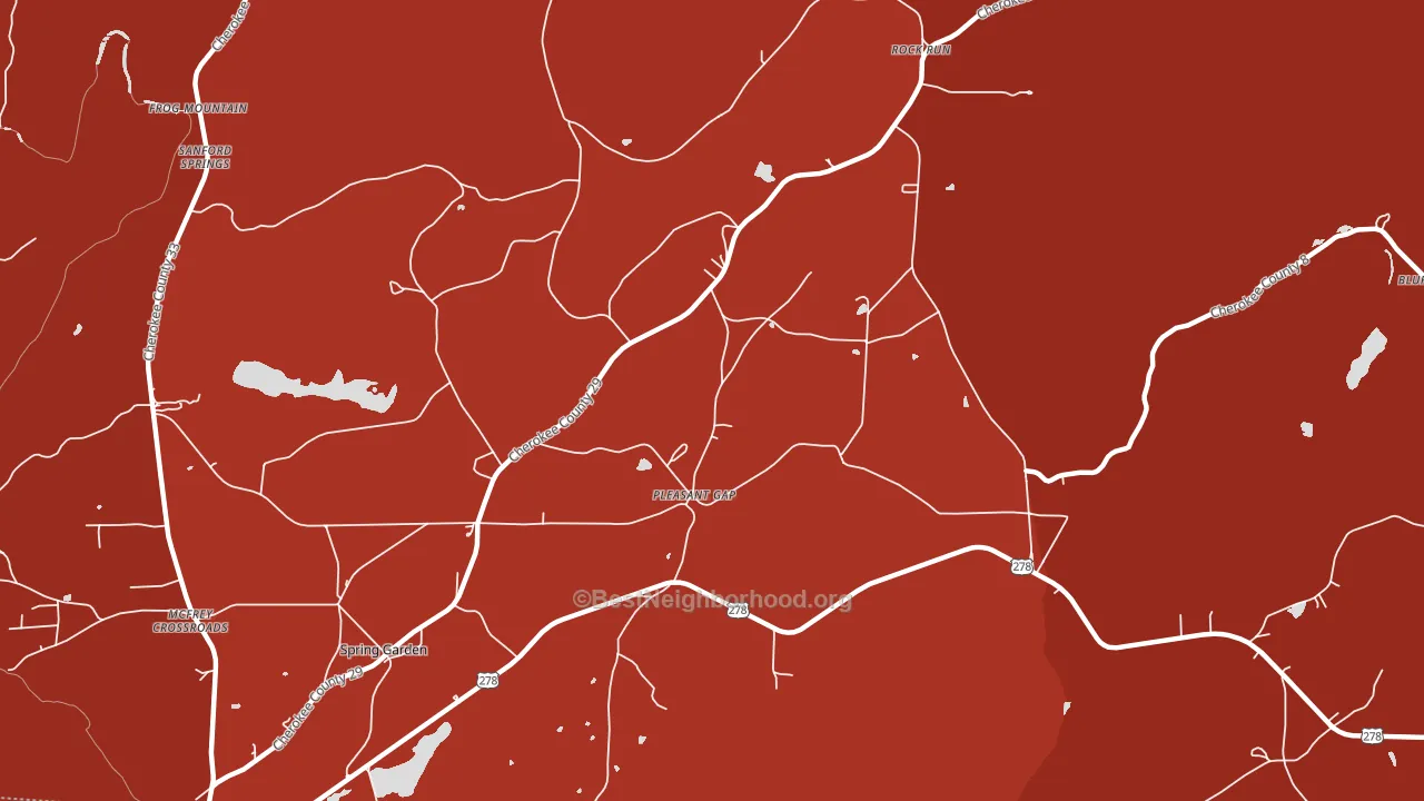 Pleasant Gap, AL block-group political-lean map