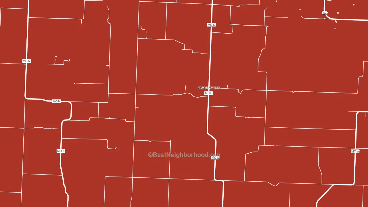 Pleasant Gap, MO block-group political-lean map