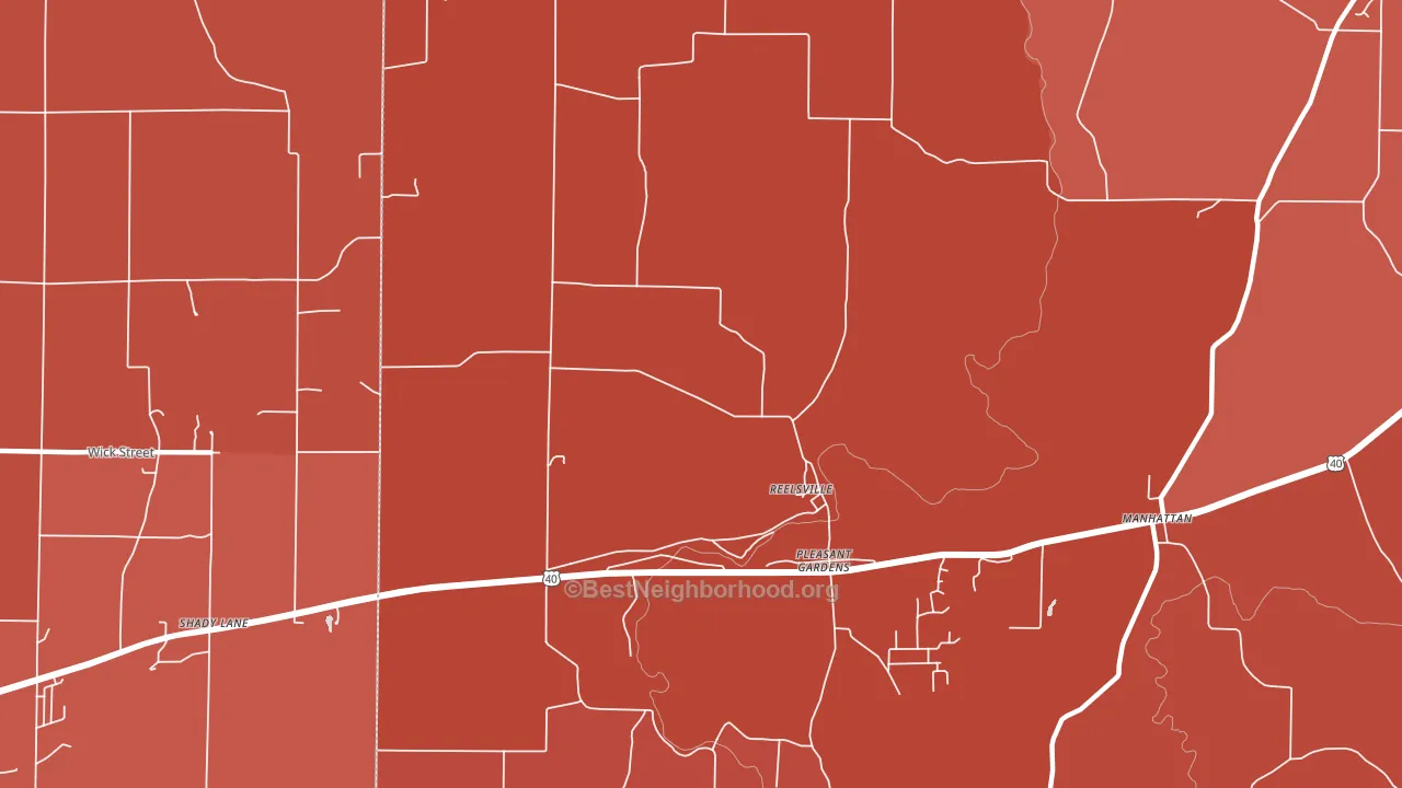 Pleasant Gardens, IN block-group political-lean map