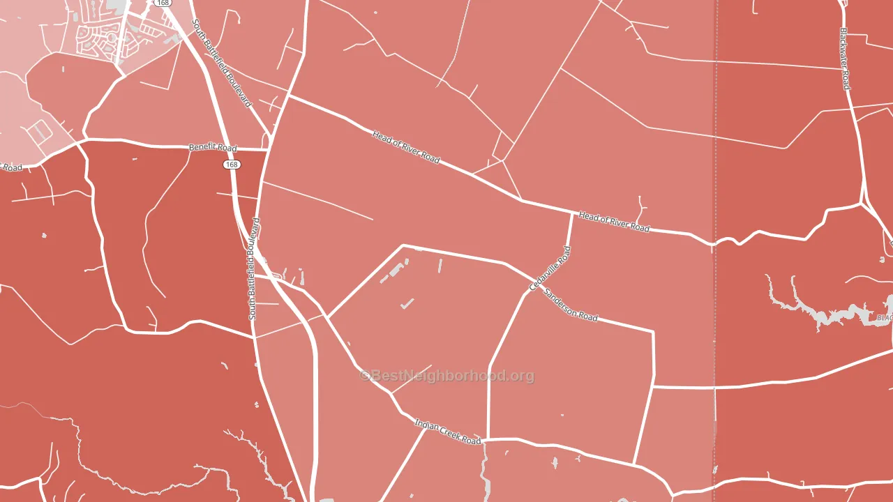Pleasant Grove East, Chesapeake, VA block-group political-lean map
