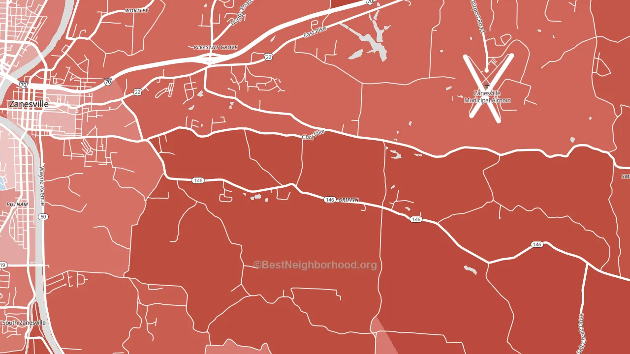 Pleasant Grove, OH block-group political-lean map
