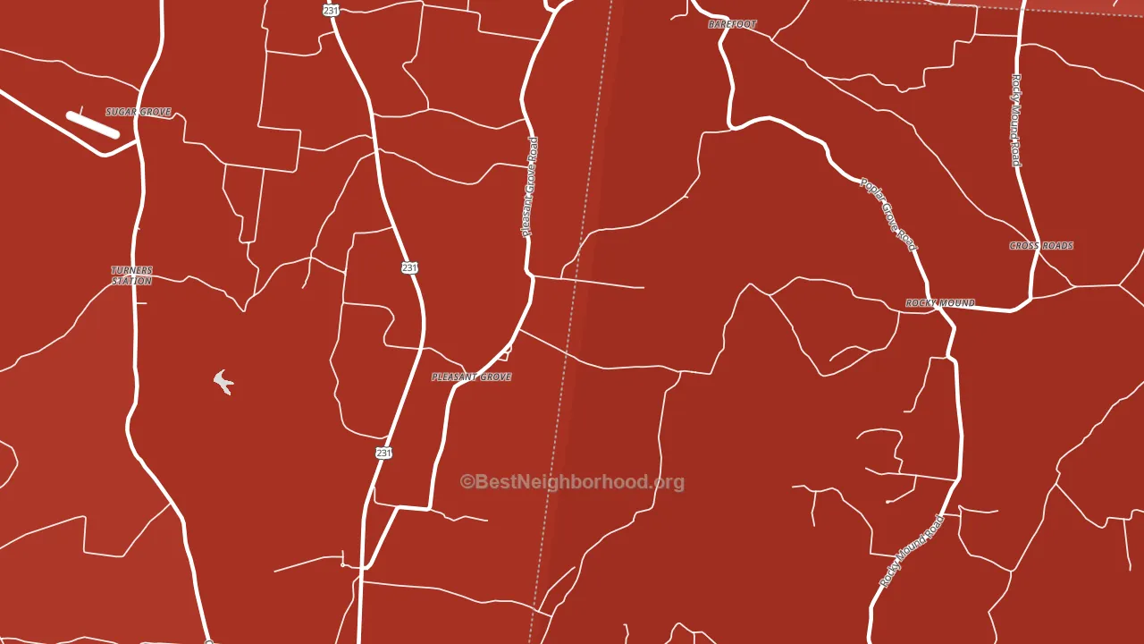 Pleasant Grove, TN block-group political-lean map
