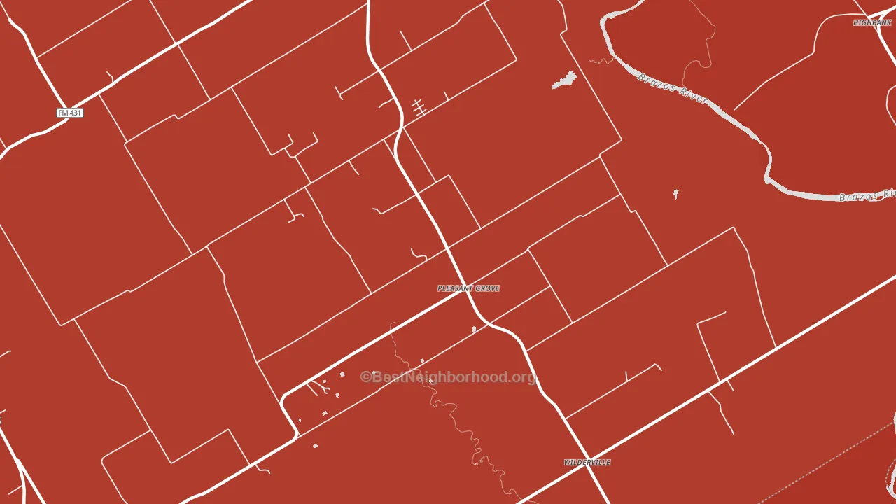 Pleasant Grove, TX block-group political-lean map