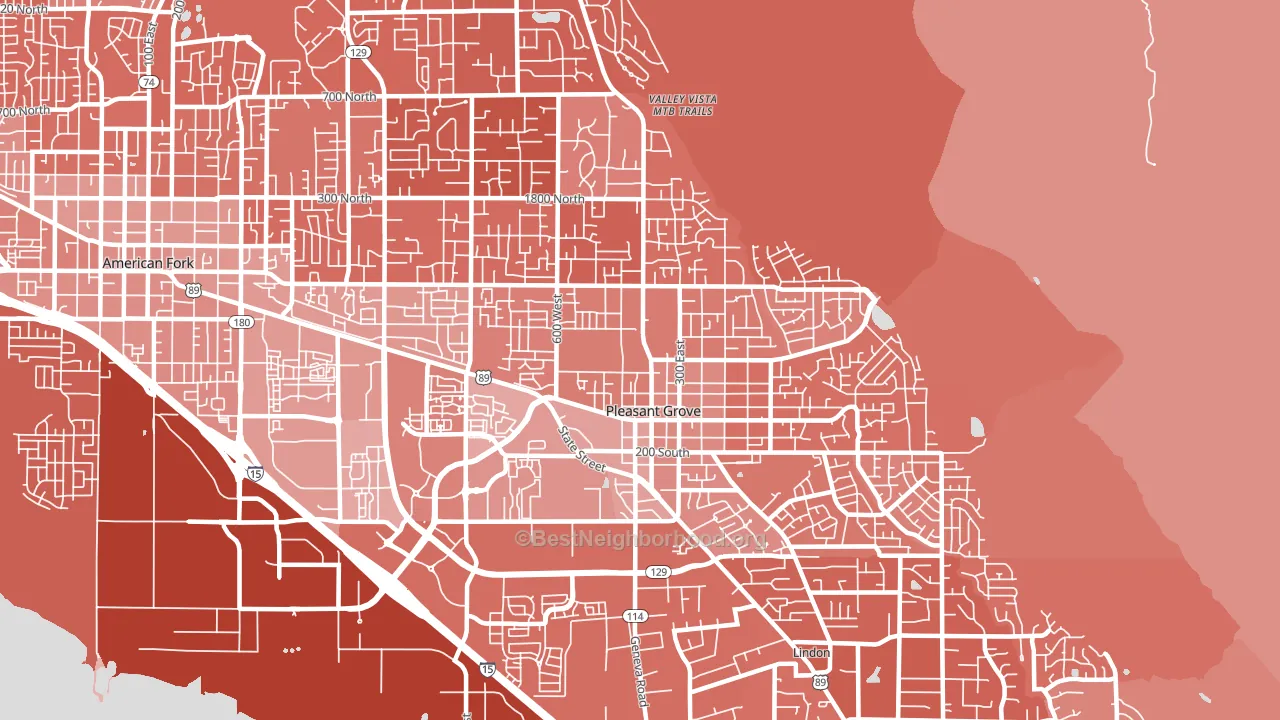 Pleasant Grove, UT block-group political-lean map