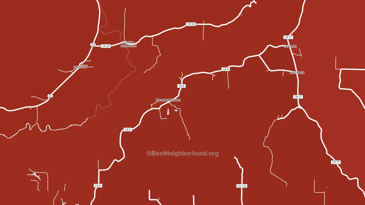 Pleasant Groves, AL block-group political-lean map