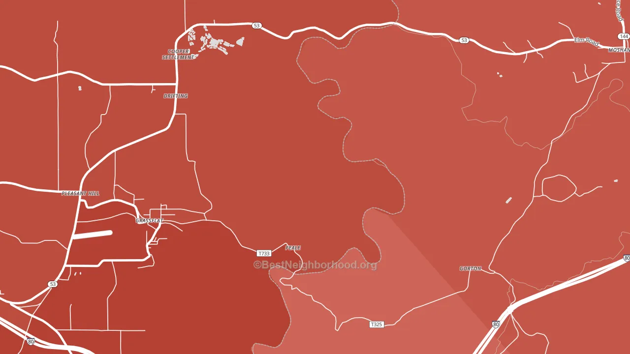 Pleasant Hill, PA block-group political-lean map