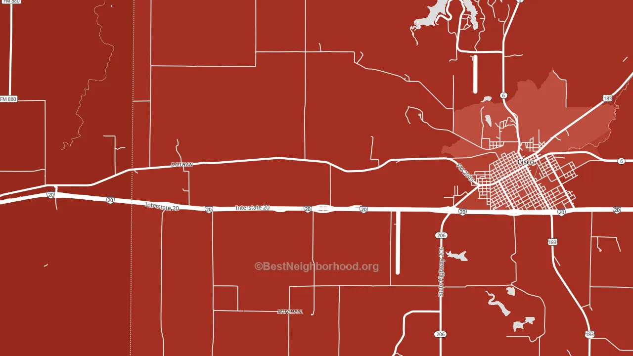 Pleasant Hill, TX block-group political-lean map