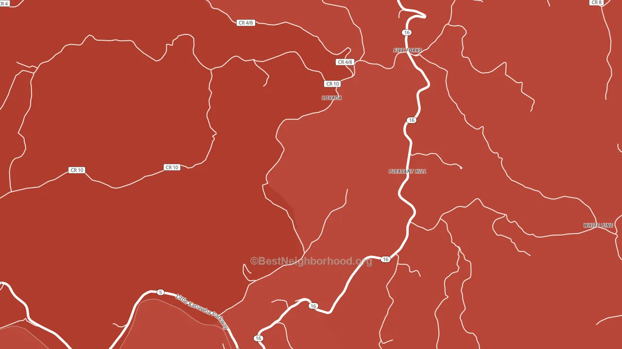 Pleasant Hill, WV block-group political-lean map