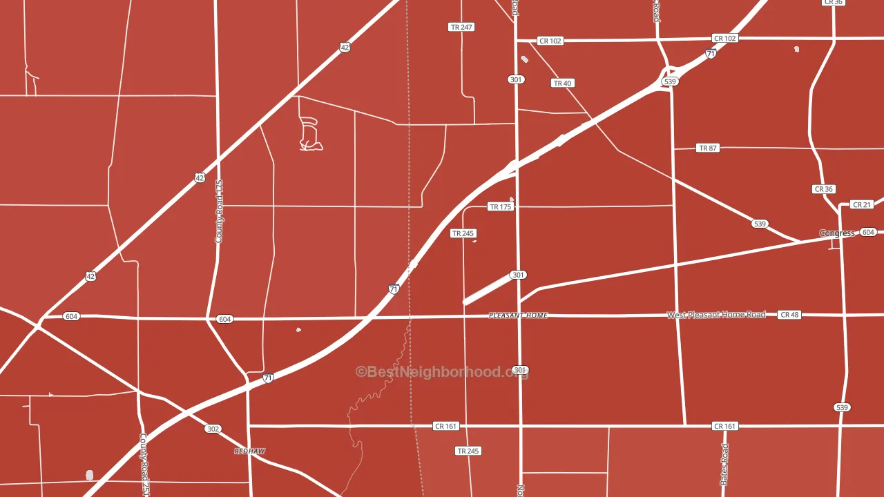 Pleasant Home, OH block-group political-lean map