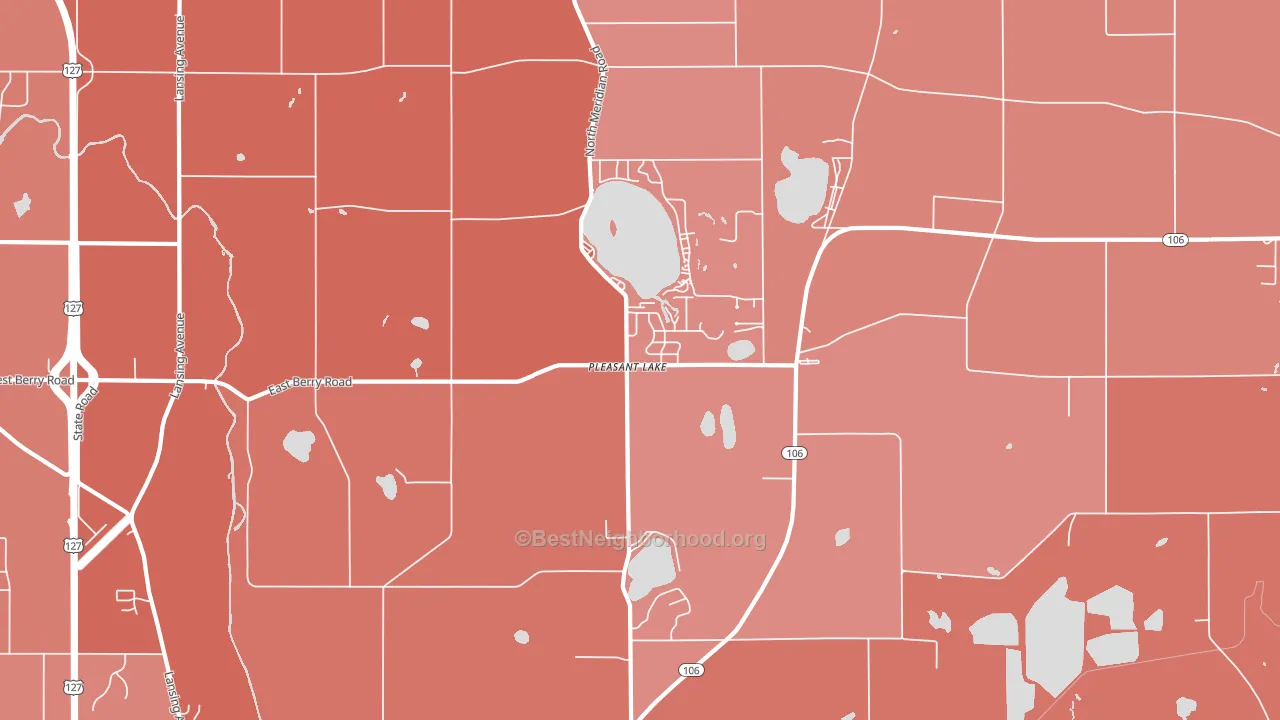 Pleasant Lake, MI block-group political-lean map