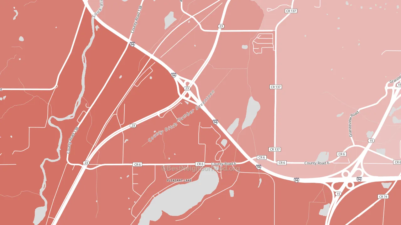 Pleasant Lake, MN block-group political-lean map