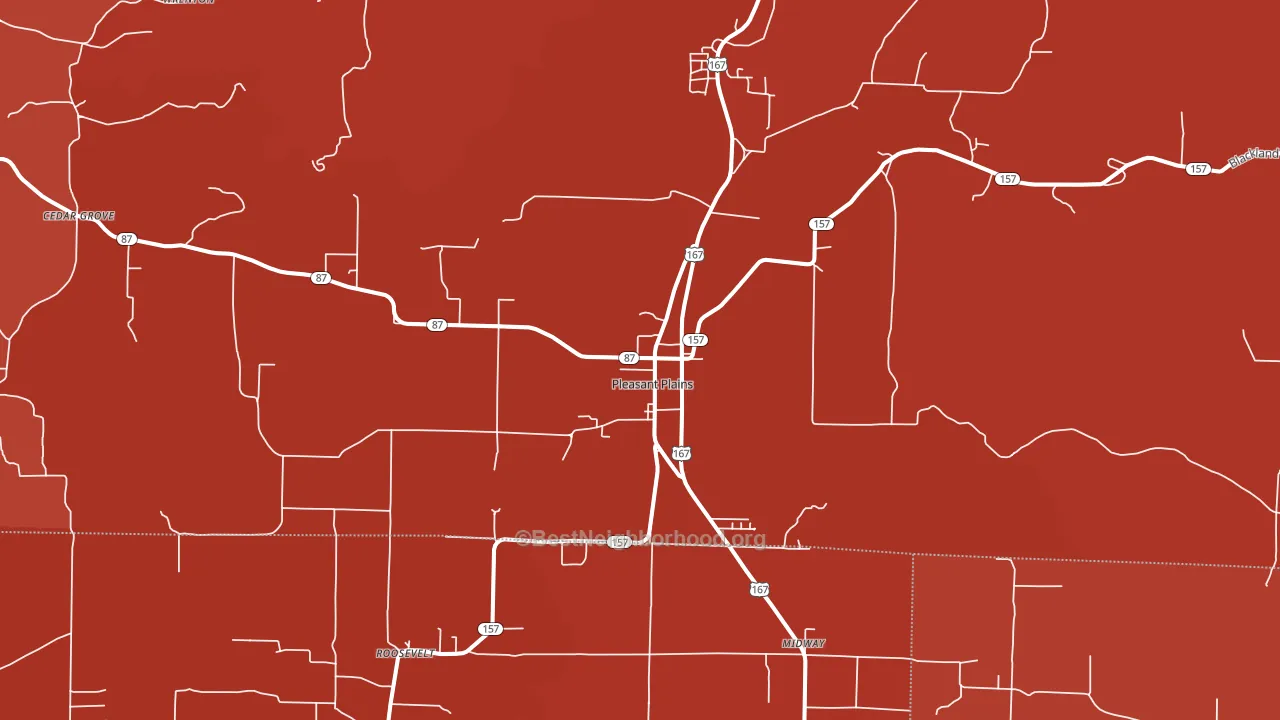 Pleasant Plains, AR block-group political-lean map