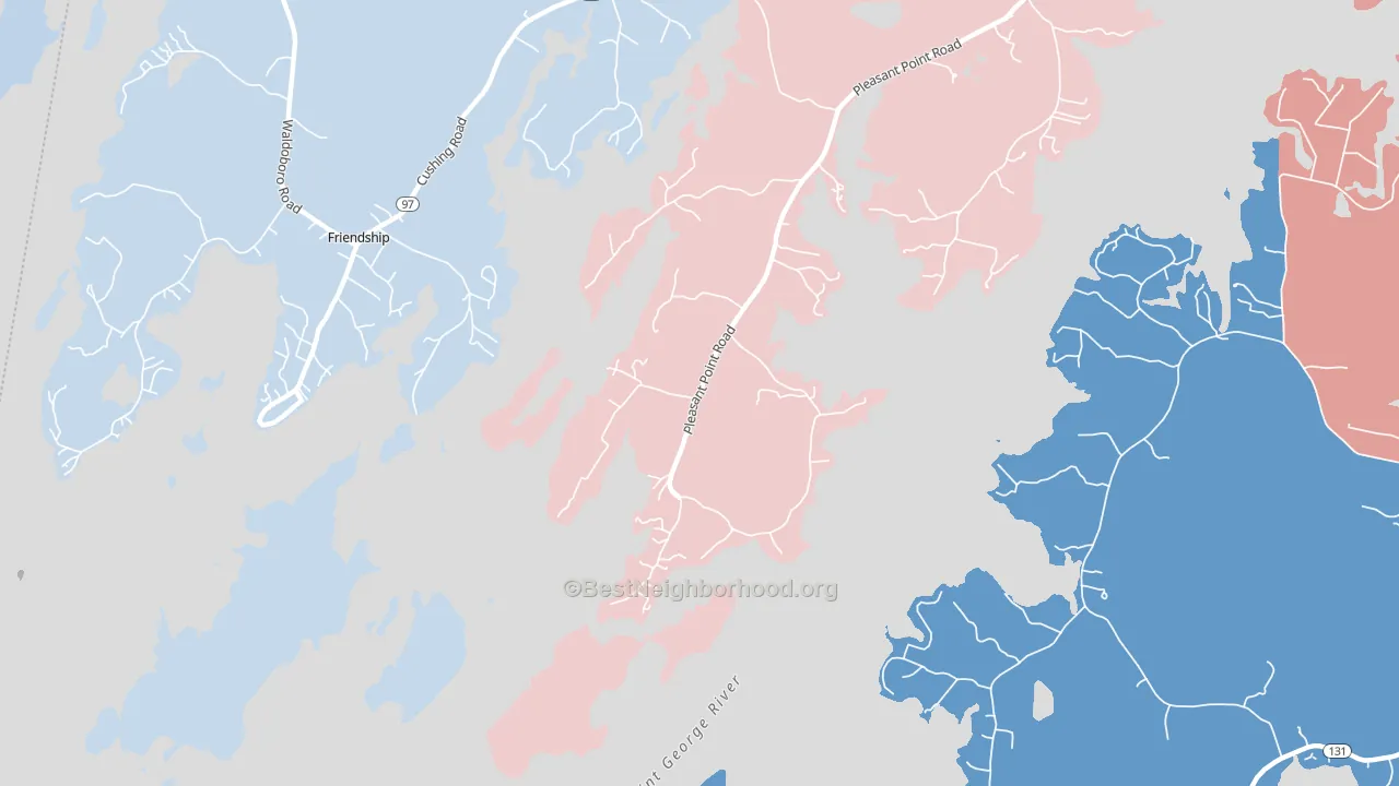 Pleasant Point, ME block-group political-lean map