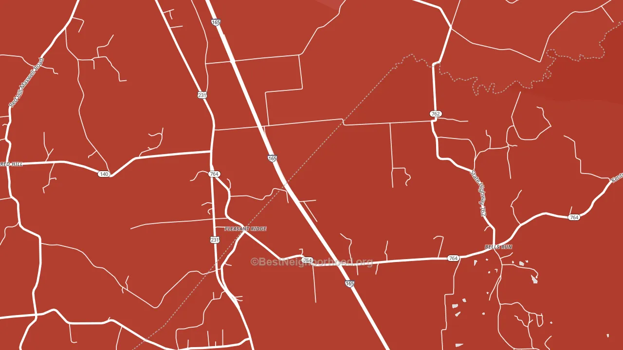 Pleasant Ridge, KY block-group political-lean map