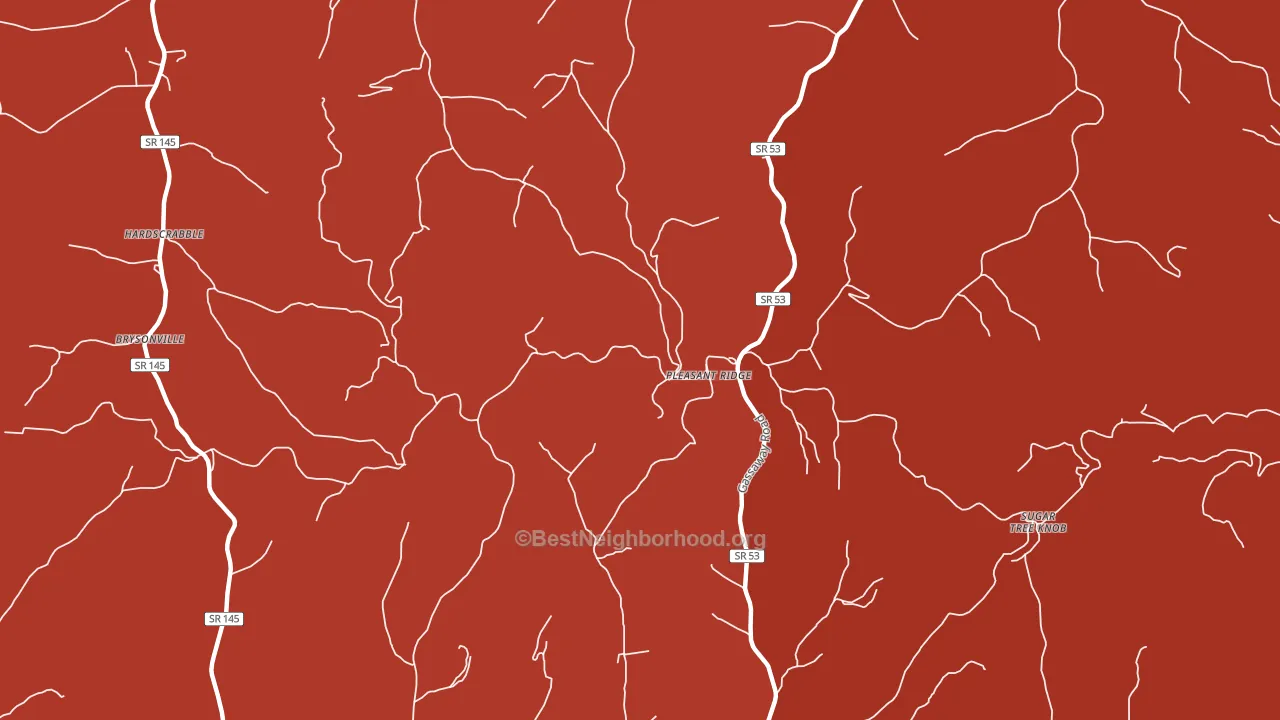 Pleasant Ridge, TN block-group political-lean map