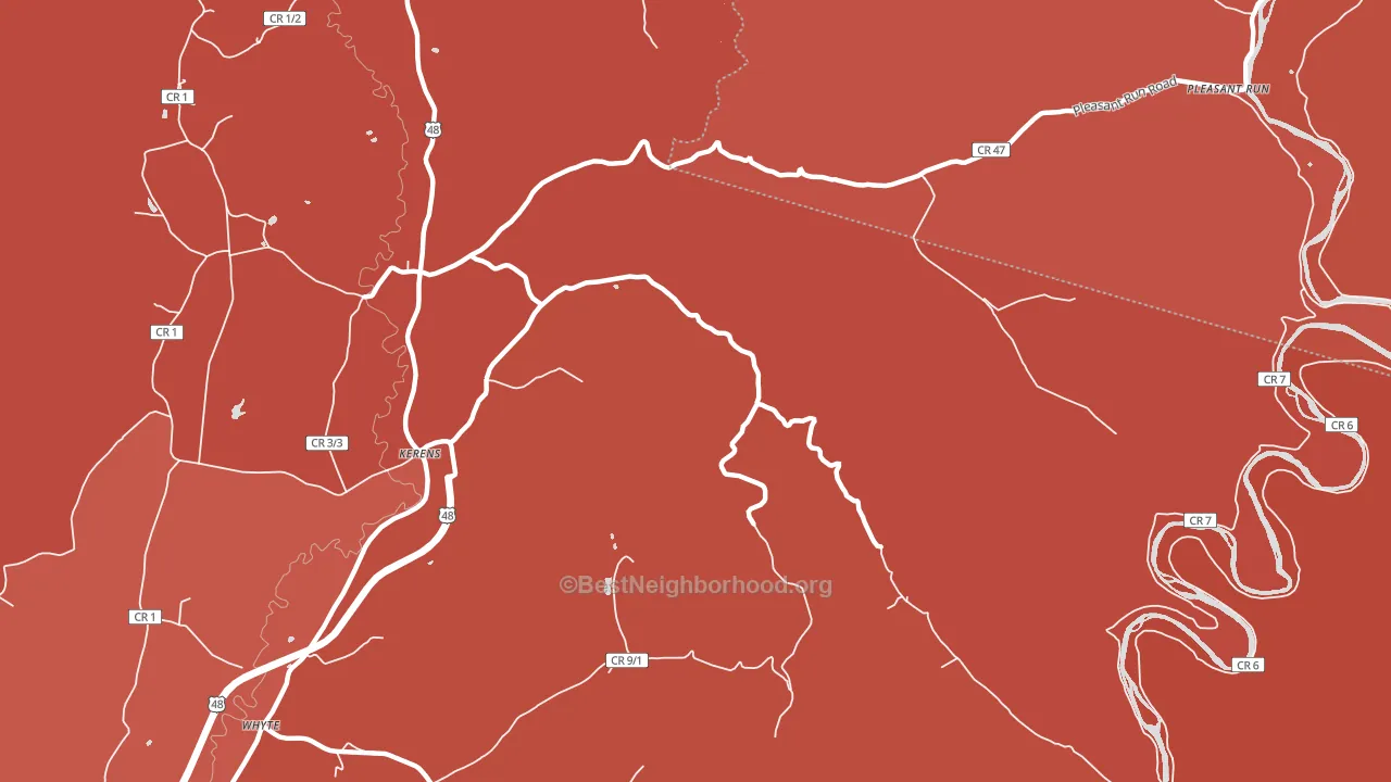 Pleasant Run, WV block-group political-lean map