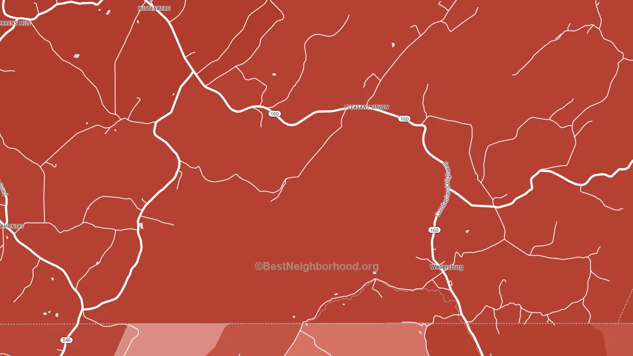 Pleasant Union, PA block-group political-lean map