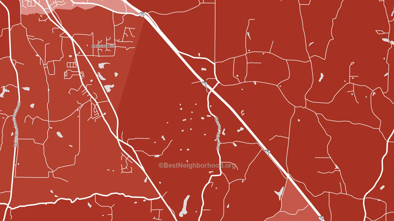 Pleasant Valley, GA block-group political-lean map