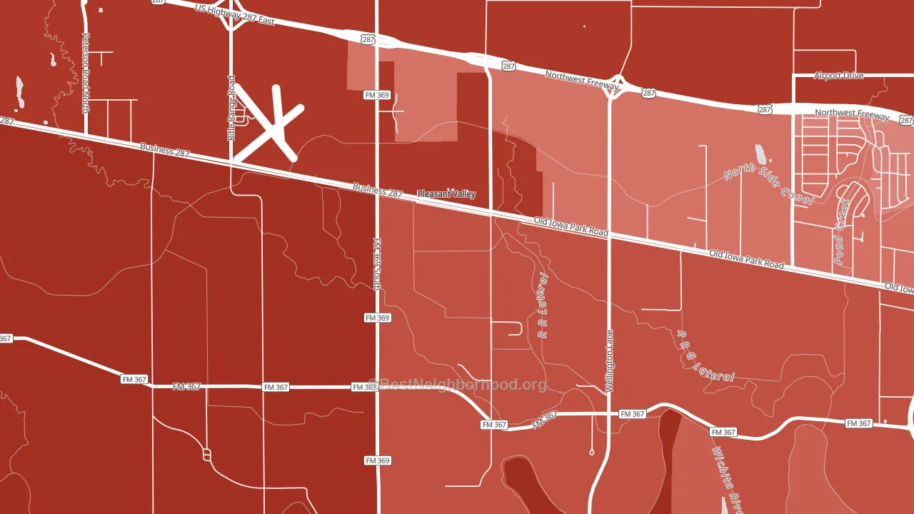 Pleasant Valley, TX block-group political-lean map