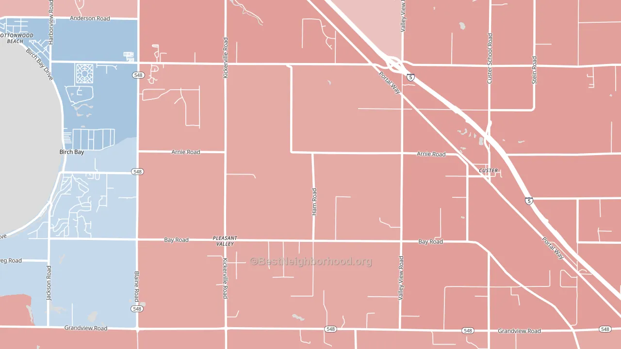 Pleasant Valley, WA block-group political-lean map