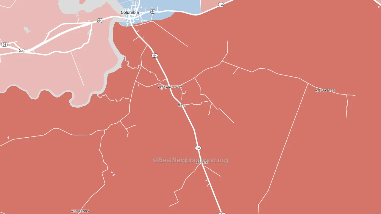 Pleasant View, NC block-group political-lean map