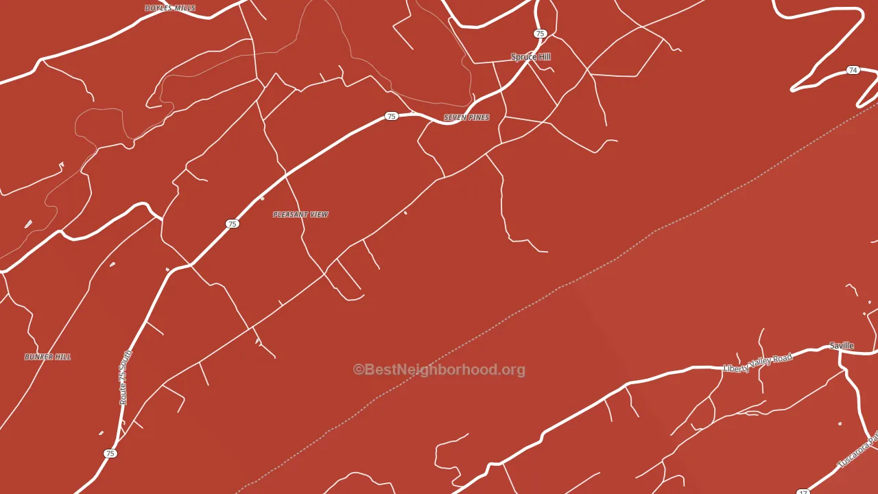 Pleasant View, PA block-group political-lean map