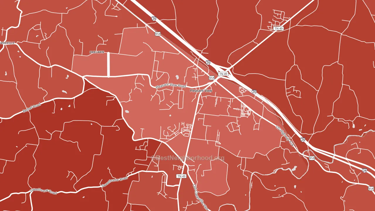 Pleasant View, TN block-group political-lean map