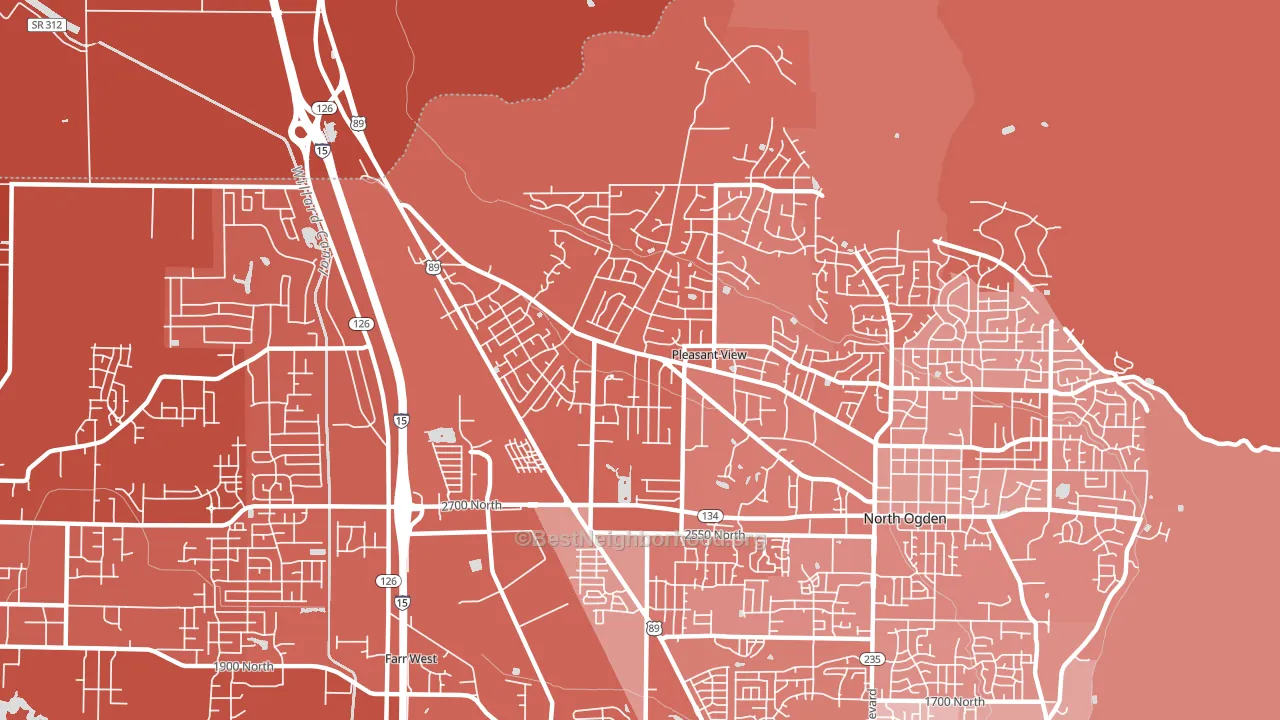 Pleasant View, UT block-group political-lean map
