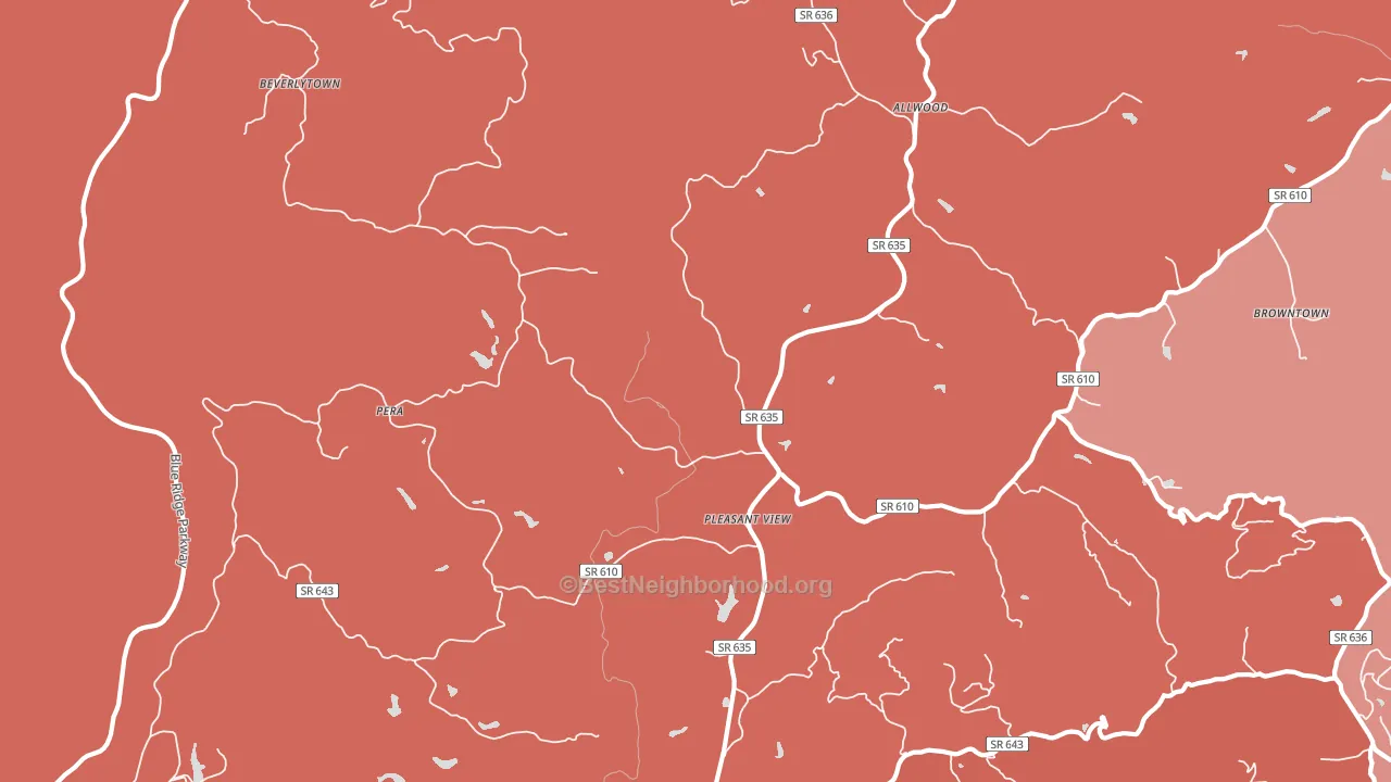 Pleasant View, VA block-group political-lean map