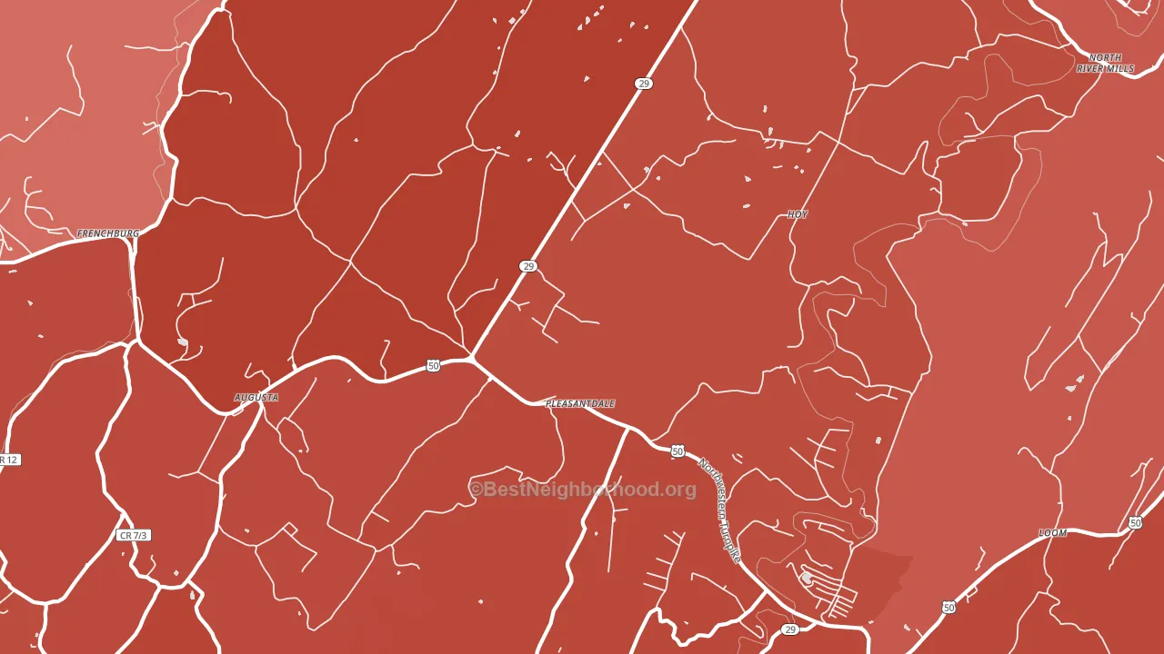 Pleasantdale, WV block-group political-lean map