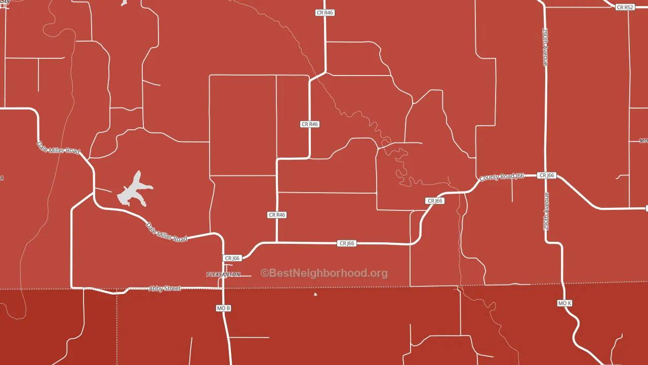 Pleasanton, IA block-group political-lean map