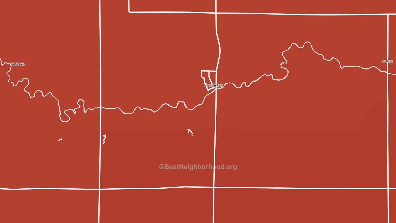 Pleasanton, NE block-group political-lean map